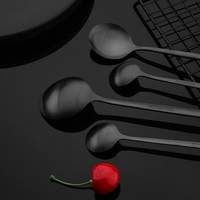 Sztućce matowe zestaw obiadowy czarny nóż widelec łyżeczka do deserów zastawa stołowa zestaw sztućców sztućce ze stali nierdzewnej sztućce kuchenne zestaw obiadowy 3